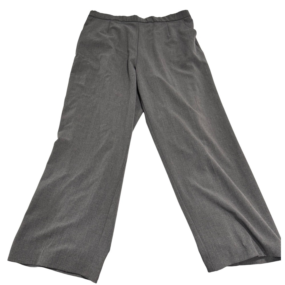 Kim Rogers Heather Grey Pull On Straight Leg Pants 18W Short NWT